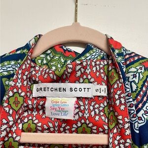 Gretchen Scott Designs Red and Green Patterned Dress